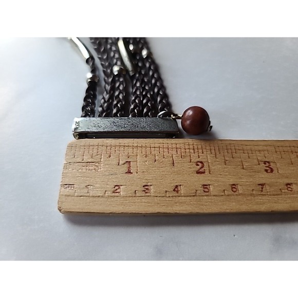 Braided Faux Leather Shell And Bird Charm Bracelet, Magnetic Closure - Picture 10 of 10